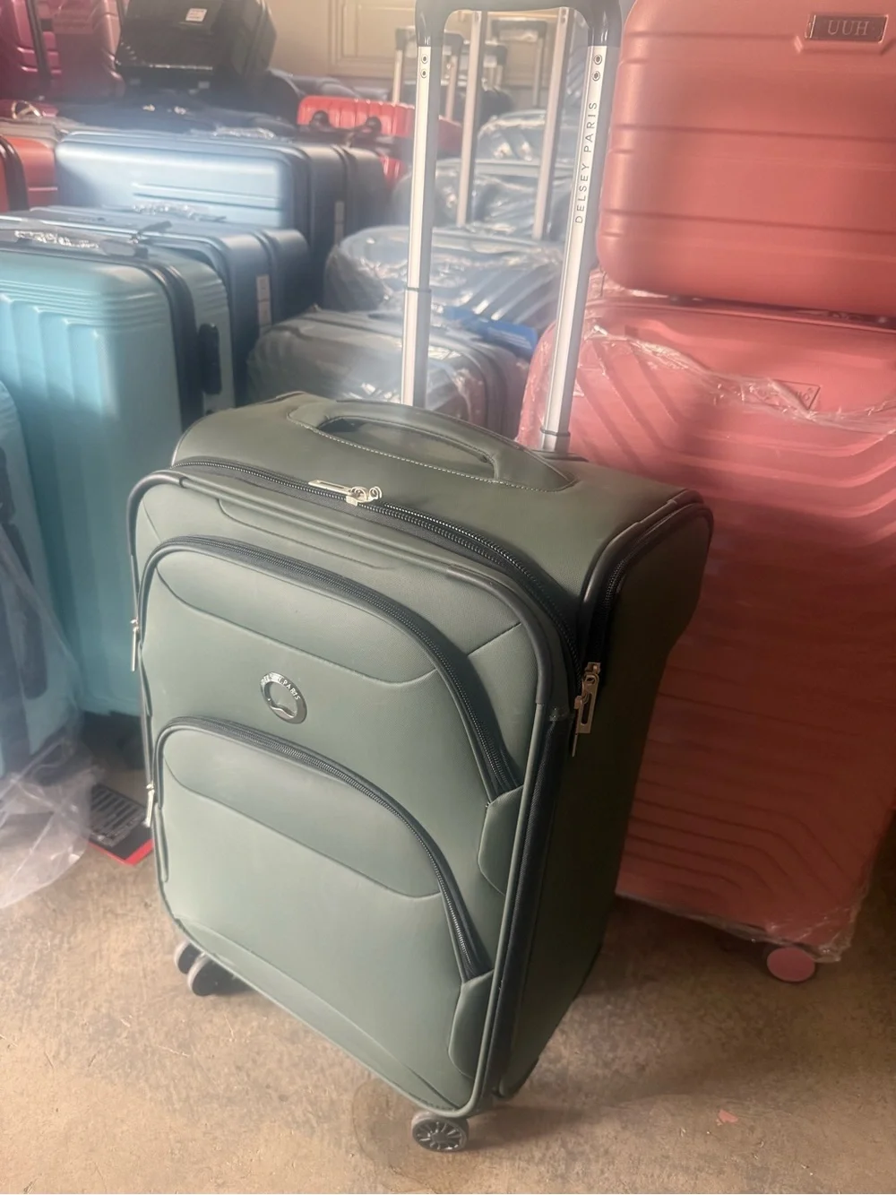 Delsey dark Green waterproof Carry-On Luggage
